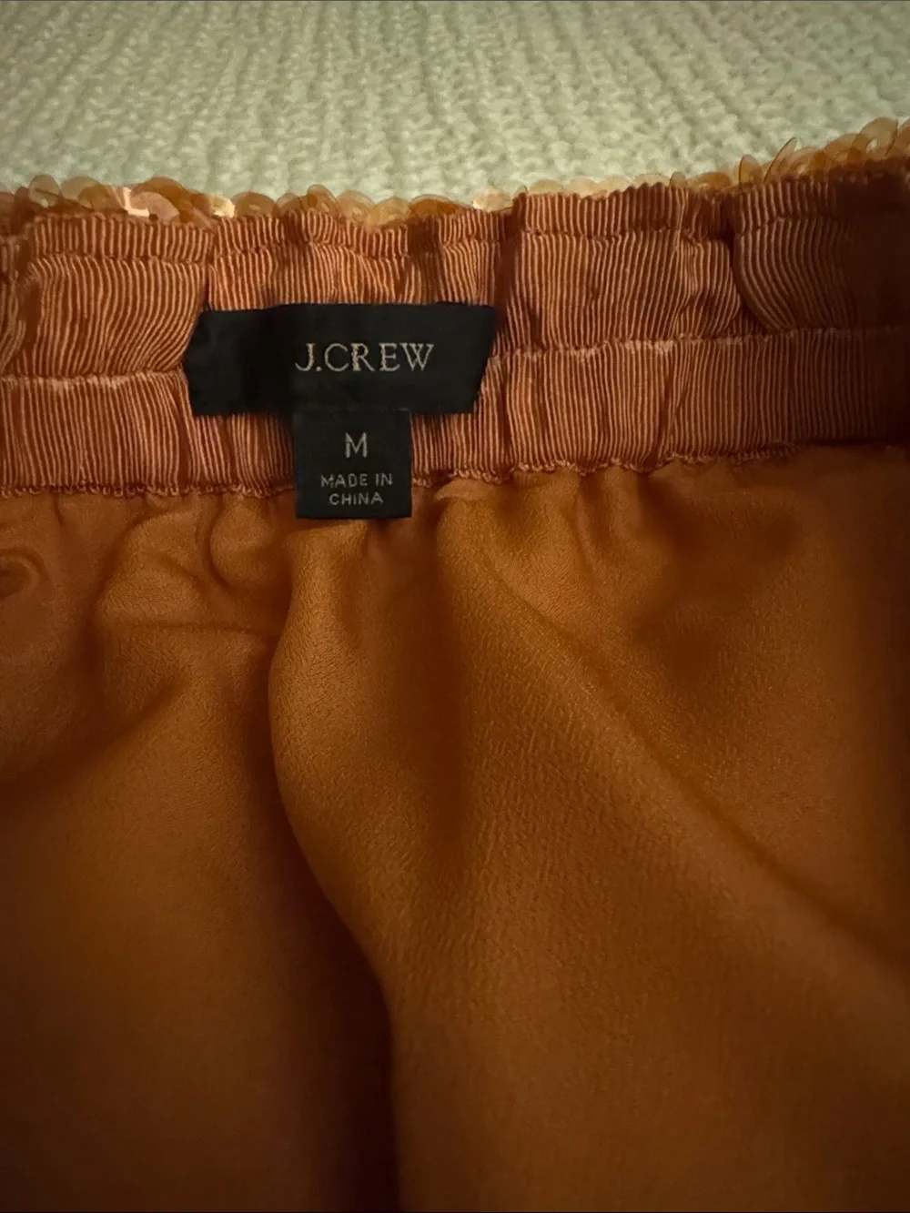 J. Crew CopperRose Gold Sequin Midi Skirt with Side Button Slit